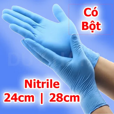 Găng Tay Y Tế Nitrile Có Bột