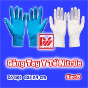 Găng tay y tế nitrile có bột cổ ngắn size S